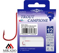 Крючки с поводками Mikado TROUT CAMPIONE № 8 R / 0.18 мм. / 60 см. Нет цвета