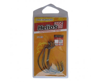 Крючок офсетный B-91 №3/0 цвет BC (5шт) Helios Черный