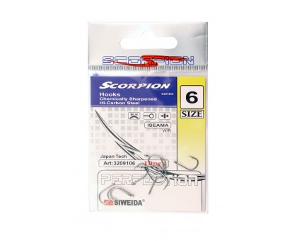 Крючок SIWEIDA "SCORPION" ISEAMA №6BLN W/R (10шт.)