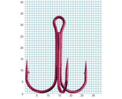 Крючок тройной SIWEIDA "SCORPION" TREBLE №1/0RED (1 шт.)