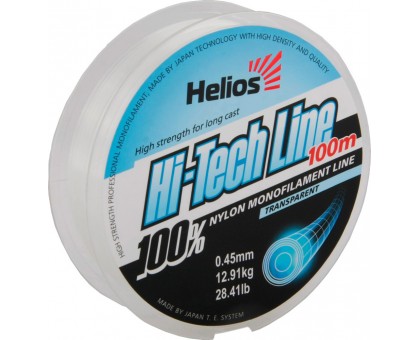Леска Helios Hi-tech Line Nylon Transparent 0,45 мм/100 Прозрачный, 100