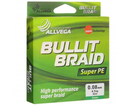 Леска плетеная Bullit Braid  135м  0,08мм 4,5кг (темно-зеленая)