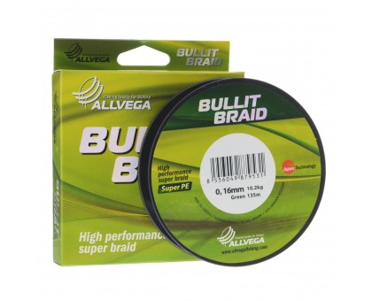 Леска плетеная Bullit Braid  135м  0,16мм 10,2кг (темно-зеленая)