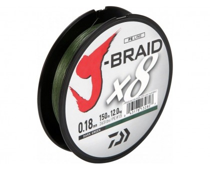 Леска плетеная DAIWA "J-Braid X8"  0,10мм 150м (зеленая)