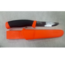 Нож Morakniv Companion F Orange, нержавеющая сталь, прорезиненная рукоять с оранжевыми накладкам