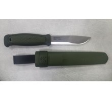 Нож Morakniv Kansbol, нержавеющая сталь, прорезиненная ручка, цвет зеленый+ножны