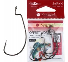 Офсетный крючок Mikado WORM 2 № 4/0 (5 шт.) Нет цвета