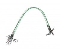 Поводок стальной NAMAZU 1х7 Nylon Coated Green, d-0,30 мм, L-15 см, test- 11 кг (уп. 5 шт.)