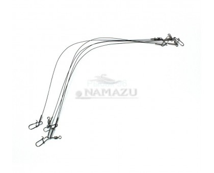 Поводок стальной NAMAZU Leader 1х7 Nylon Coated Black, d-0,30 мм, L-30 см, test- 11 кг (уп. 5 шт.)