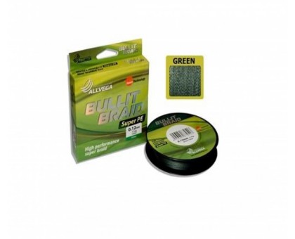 Шнур плетёный ALLVEGA "Bullit Braid" 135м 0,14мм (8,4кг) Темно-зеленый, 135