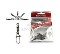 Вертлюг с застежкой Namazu ROLLING SWIVEL WITH NICE SNAP, цв. BN, р. 1, test-78 кг (уп.10 шт)/1000/